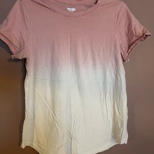 Women's Pink and White Ombre Top